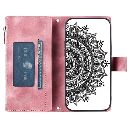 Style 006 For Google Pixel 9a Phone Case Mandala Flower Pattern PU Leather Zipper Wallet Stand Cover