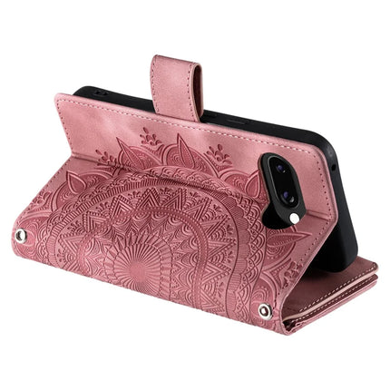 Style 006 For Google Pixel 9a Phone Case Mandala Flower Pattern PU Leather Zipper Wallet Stand Cover
