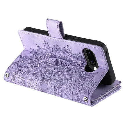 Style 006 For Google Pixel 9a Phone Case Mandala Flower Pattern PU Leather Zipper Wallet Stand Cover