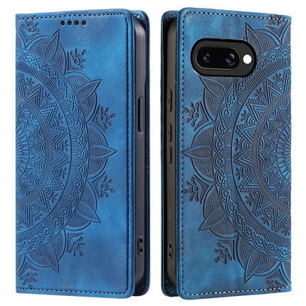 Style-010 For Google Pixel 9a Case Magnetic Closing Leather Phone Cover Pattern Imprinted - Blue