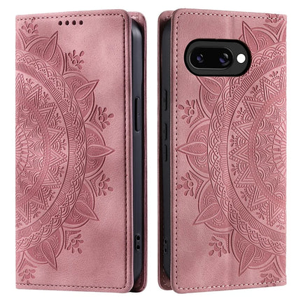Style-010 For Google Pixel 9a Case Magnetic Closing Leather Phone Cover Pattern Imprinted - Rose Gold