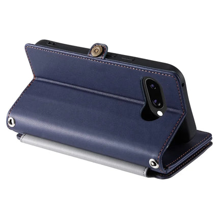 015 Style For Google Pixel 9a Case TPU+PU Leather Wallet Phone Cover with Straps
