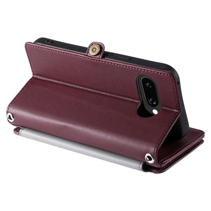 015 Style For Google Pixel 9a Case TPU+PU Leather Wallet Phone Cover with Straps