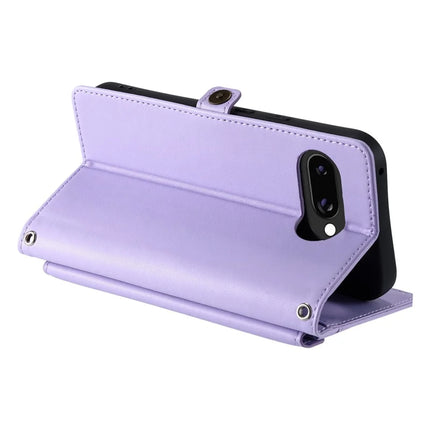 For Google Pixel 9a Leather Case Wallet Stand Phone Cover with Straps