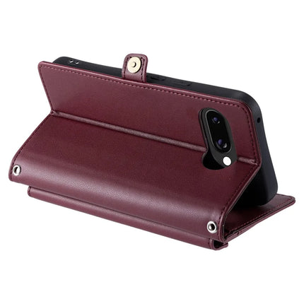 For Google Pixel 9a Leather Case Wallet Stand Phone Cover with Straps