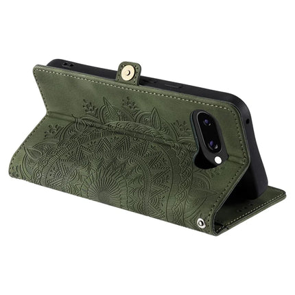 Style 016 For Google Pixel 9a Case Skin Feel Totem Imprinted Wallet Leather Phone Cover