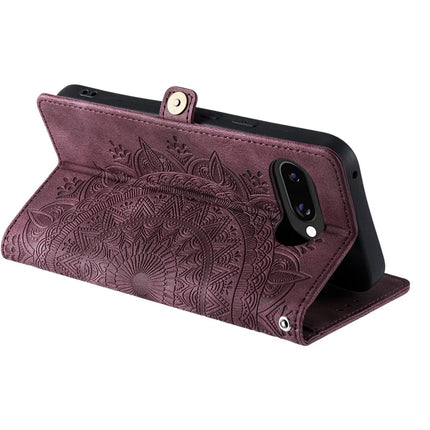 Style 016 For Google Pixel 9a Case Skin Feel Totem Imprinted Wallet Leather Phone Cover
