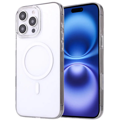 For iPhone 16 Pro Max Magnetic Case Compatible with MagSafe 1.0mm Ultra Thin PC Back Cover - White