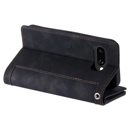 For Google Pixel 9a Case PU Leather Phone Cover with Zipper Wallet 9 Card Slots