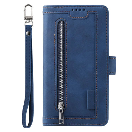 For Google Pixel 9a Case PU Leather Phone Cover with Zipper Wallet 9 Card Slots