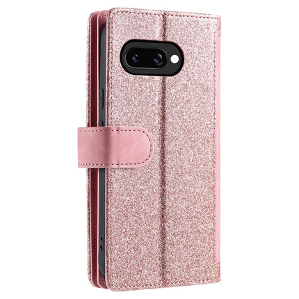 For Google Pixel 9a Case PU Leather Phone Cover with Zipper Wallet 9 Card Slots