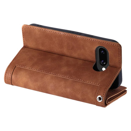 For Google Pixel 9a Case PU Leather Phone Cover with Zipper Wallet 9 Card Slots