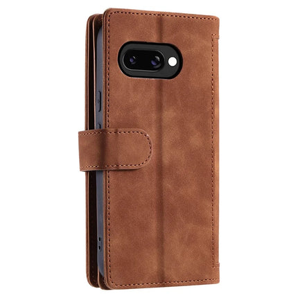 For Google Pixel 9a Case PU Leather Phone Cover with Zipper Wallet 9 Card Slots