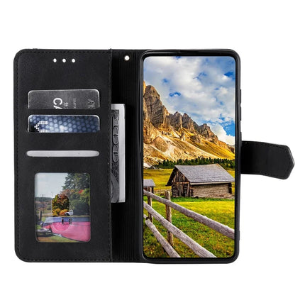 For Google Pixel 9a Leather Case Splicing Stitching Wallet Stand Phone Cover with Strap