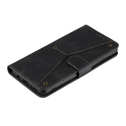 For Google Pixel 9a Leather Case Splicing Stitching Wallet Stand Phone Cover with Strap
