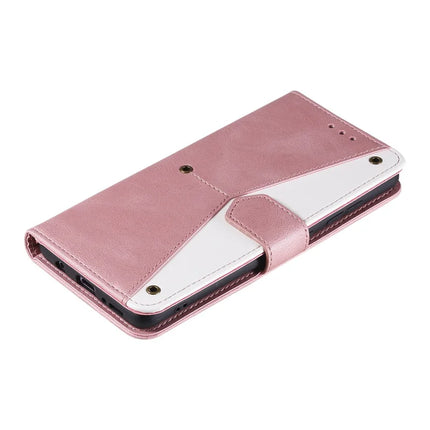 For Google Pixel 9a Leather Case Splicing Stitching Wallet Stand Phone Cover with Strap