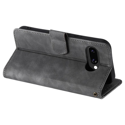 For Google Pixel 9a Leather Case Splicing Stitching Wallet Stand Phone Cover with Strap