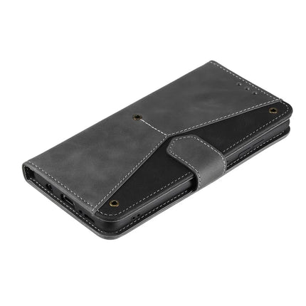 For Google Pixel 9a Leather Case Splicing Stitching Wallet Stand Phone Cover with Strap