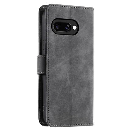 For Google Pixel 9a Leather Case Splicing Stitching Wallet Stand Phone Cover with Strap