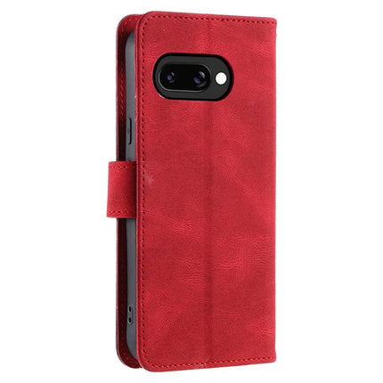 For Google Pixel 9a Leather Case Splicing Stitching Wallet Stand Phone Cover with Strap
