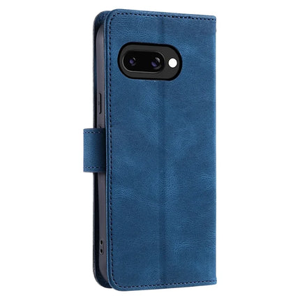 For Google Pixel 9a Leather Case Splicing Stitching Wallet Stand Phone Cover with Strap