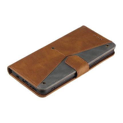 For Google Pixel 9a Leather Case Splicing Stitching Wallet Stand Phone Cover with Strap