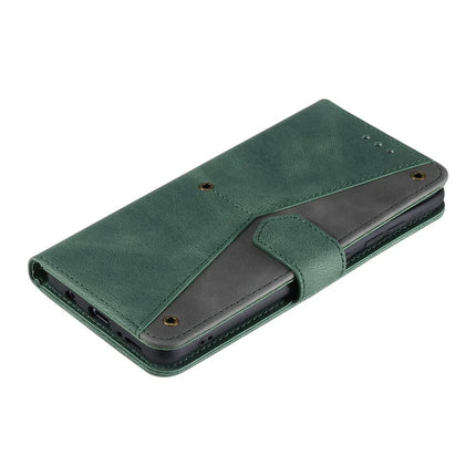 For Google Pixel 9a Leather Case Splicing Stitching Wallet Stand Phone Cover with Strap