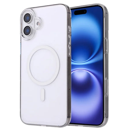 For iPhone 16 Plus Magnetic Case Compatible with MagSafe 1.0mm Ultra Thin PC Back Cover - White