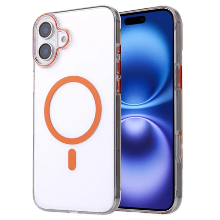 For iPhone 16 Plus Magnetic Case Compatible with MagSafe 1.0mm Ultra Thin PC Back Cover - Orange