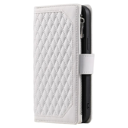Style 005 For Google Pixel 9a Wallet Case Rhombus Stitching Line PU Leather Phone Cover