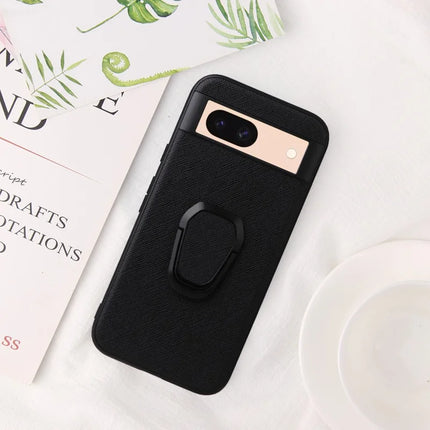 For Google Pixel 8a Case Kickstand Leather+TPU+PC Phone Back Cover