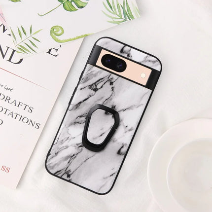 For Google Pixel 8a Case Kickstand Leather+TPU+PC Phone Back Cover