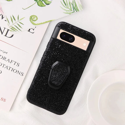 For Google Pixel 8a Case Kickstand Leather+TPU+PC Phone Back Cover