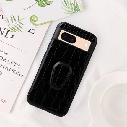 For Google Pixel 8a Case Kickstand Leather+TPU+PC Phone Back Cover
