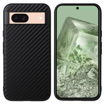 For Google Pixel 8a Case PU Leather+TPU+PC Phone Back Cover - Carbon Fiber Texture