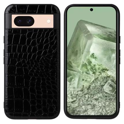 For Google Pixel 8a Case PU Leather+TPU+PC Phone Back Cover - Crocodile Texture