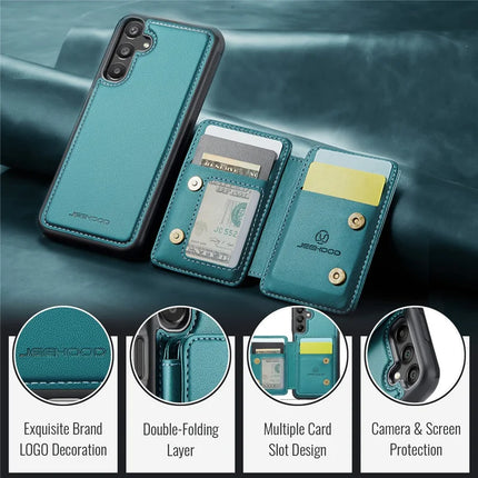 JEEHOOD J05 For Samsung Galaxy A16 5G Case Leather Mobile Cover with Detachable Magnetic Card Bag