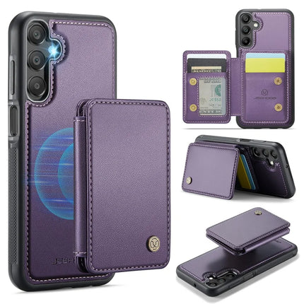 JEEHOOD J05 For Samsung Galaxy A16 5G Case Leather Mobile Cover with Detachable Magnetic Card Bag - Purple