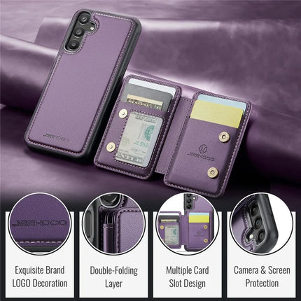JEEHOOD J05 For Samsung Galaxy A16 5G Case Leather Mobile Cover with Detachable Magnetic Card Bag