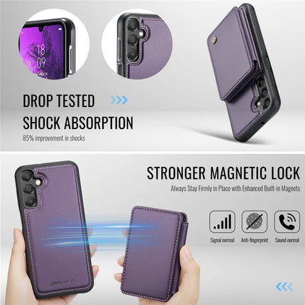 JEEHOOD J05 For Samsung Galaxy A16 5G Case Leather Mobile Cover with Detachable Magnetic Card Bag