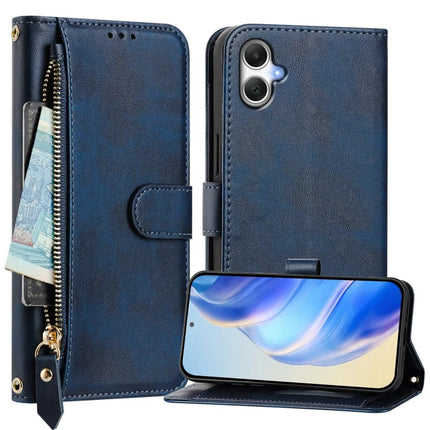 For Samsung Galaxy A06 Case Zipper Pocket Multiple Card Slots Leather Phone Cover
