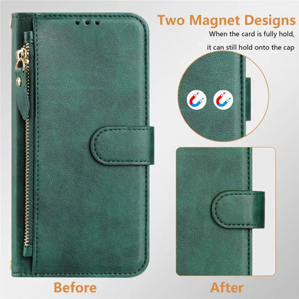 For Samsung Galaxy A06 Case Zipper Pocket Multiple Card Slots Leather Phone Cover
