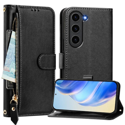 For Samsung Galaxy S23 FE Case Zipper Pocket Multiple Card Slots Leather Phone Cover