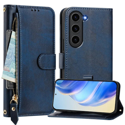 For Samsung Galaxy S23 FE Case Zipper Pocket Multiple Card Slots Leather Phone Cover