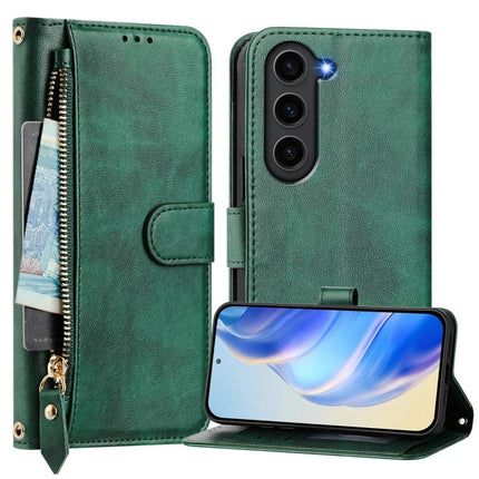 For Samsung Galaxy S23 FE Case Zipper Pocket Multiple Card Slots Leather Phone Cover