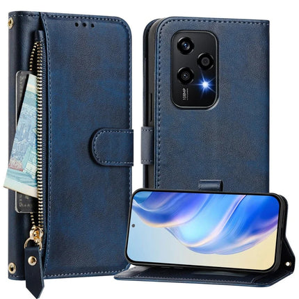 For Honor 200 Lite Case Zipper Pocket Multiple Card Slots Leather Phone Cover