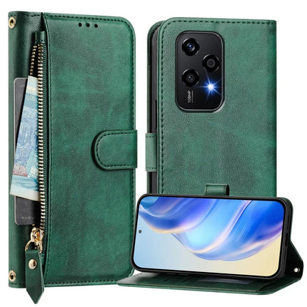 For Honor 200 Lite Case Zipper Pocket Multiple Card Slots Leather Phone Cover