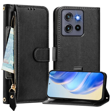 For Motorola Edge 50 Neo 5G / Moto S50 5G / Thinkphone 25 5G Case Zipper Pocket Multiple Card Slots Leather Phone Cover