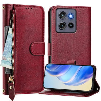 For Motorola Edge 50 Neo 5G / Moto S50 5G / Thinkphone 25 5G Case Zipper Pocket Multiple Card Slots Leather Phone Cover