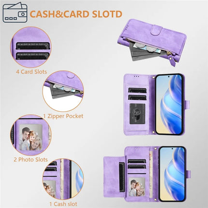 For Motorola Edge 50 Neo 5G / Moto S50 5G / Thinkphone 25 5G Case Zipper Pocket Multiple Card Slots Leather Phone Cover